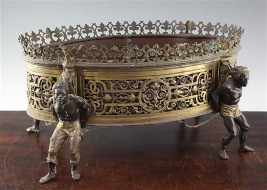 A 19th century French ormolu jardiniere, H.9in.